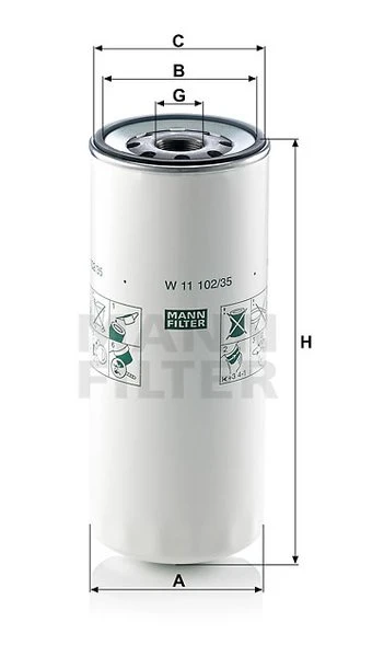 Olejový filter MANN FILTER W 11 102/35