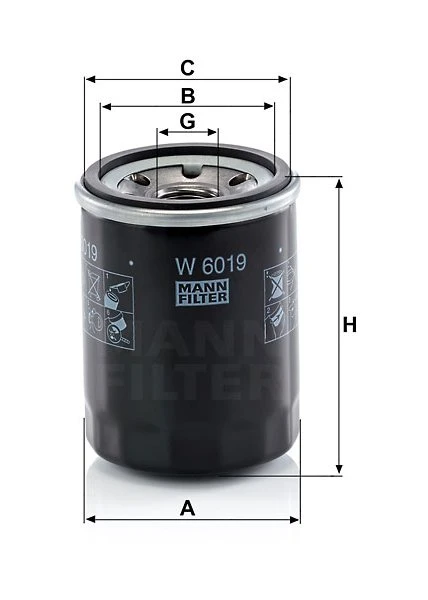 Olejový filter MANN FILTER W 6019