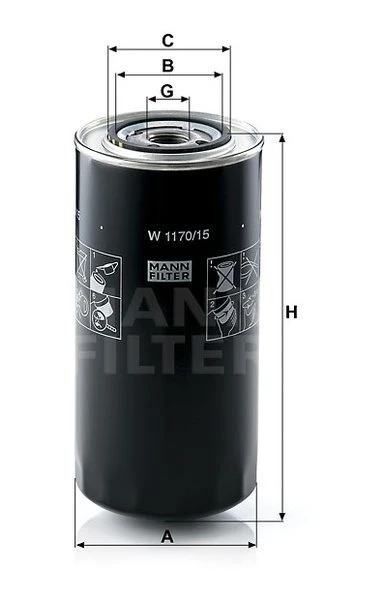 Olejový filter MANN FILTER W 1170/15