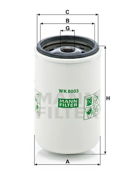 Palivový filter MANN FILTER WK 8003 x