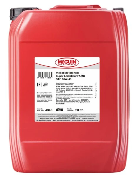 MEGOL MOTORENOEL SUPER LEICHTLAUF FAMO 10W-40 - 20l