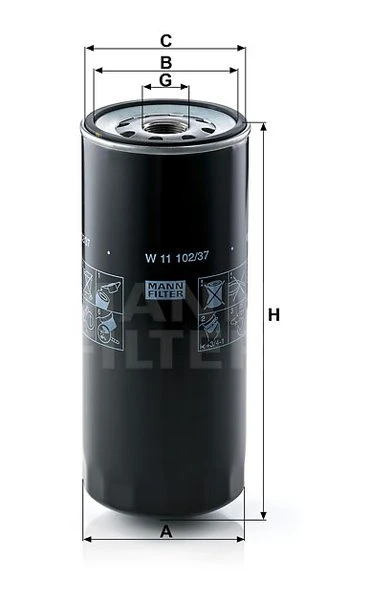 Olejový filter MANN FILTER W 11 102/37