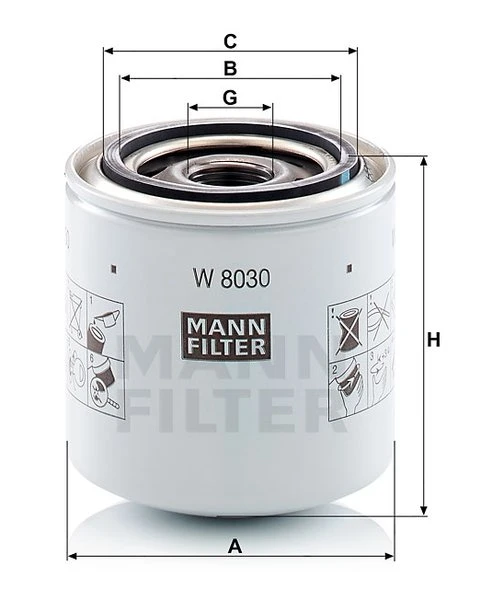 Olejový filter MANN FILTER W 8030