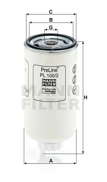 Palivový filter MANN FILTER PL 100/2