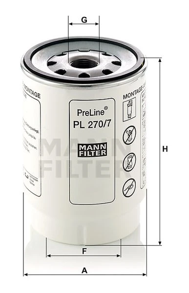 Palivový filter MANN FILTER PL 270/7 x