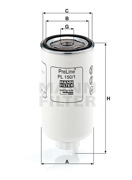 Palivový filter MANN FILTER PL 150/1