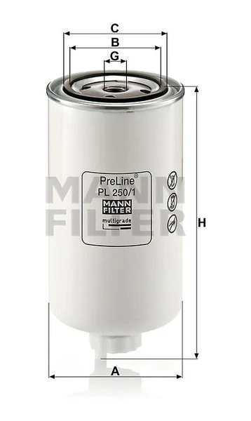 Palivový filter MANN FILTER PL 250/1