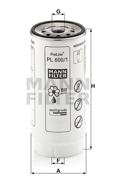 Palivový filter MANN FILTER PL 600/1