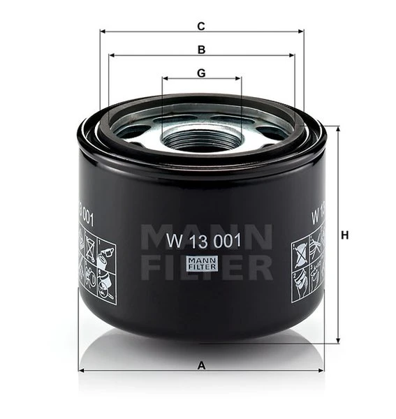 Filter hydrauliky MANN FILTER W 13 001