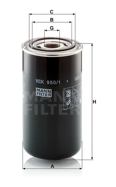 Palivový filter MANN FILTER WDK 950/1