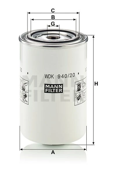 Palivový filter MANN FILTER WDK 940/20