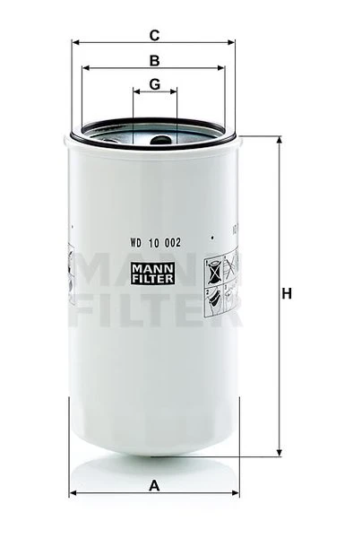 Filter hydrauliky MANN FILTER WD 10 002