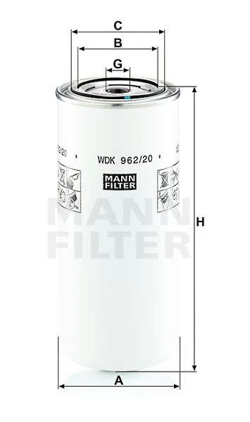 Palivový filter MANN FILTER WDK 962/20