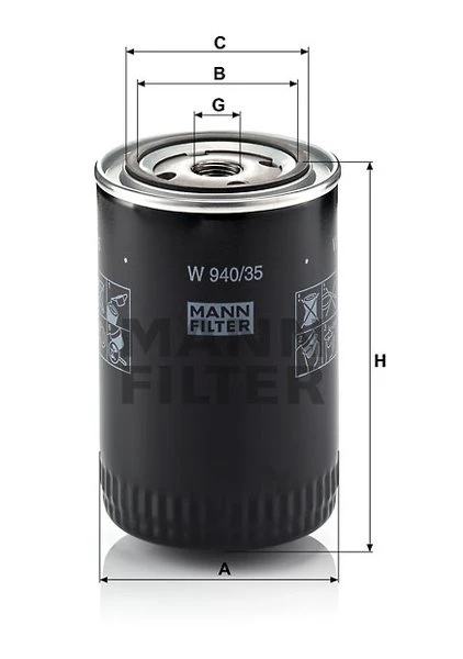 Olejový filter MANN FILTER W 940/35