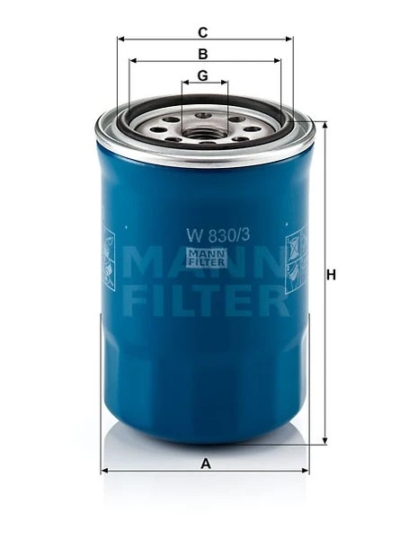 Olejový filter MANN FILTER W 830/3