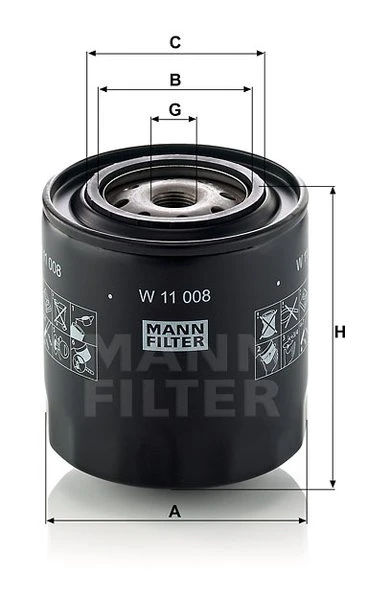 Olejový filter MANN FILTER W 11 008