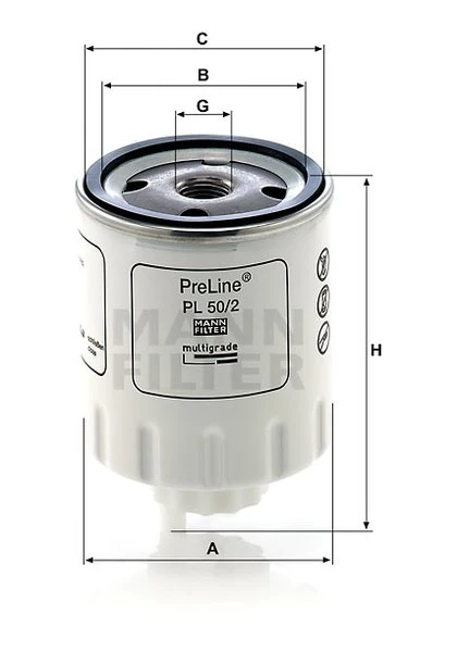 Palivový filter MANN FILTER PL 50/2
