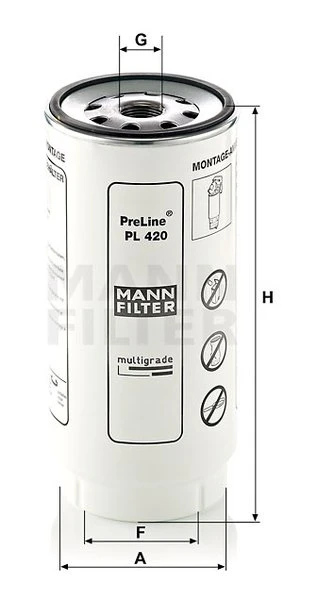 Palivový filter MANN FILTER PL 420 x