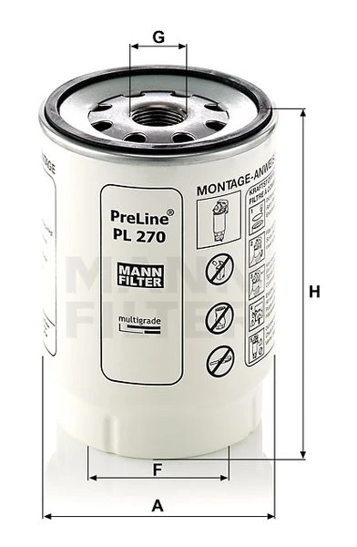 Palivový filter MANN FILTER PL 270 x