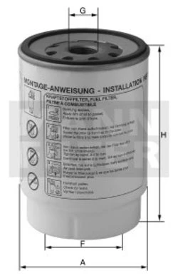Palivový filter MANN FILTER PL 270/1 x