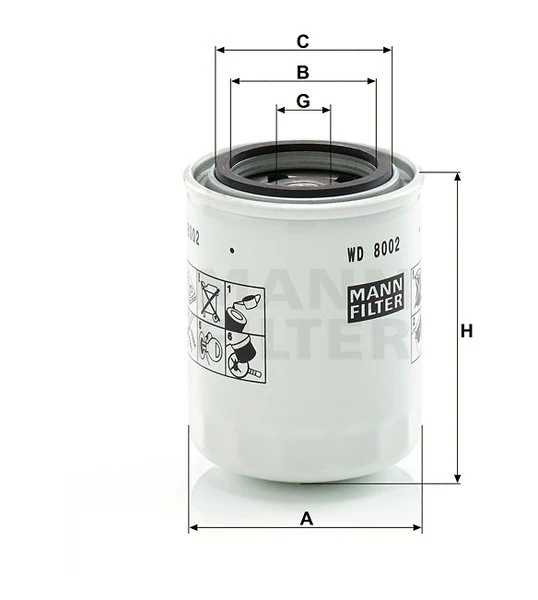 Filter hydrauliky MANN FILTER WD 8002