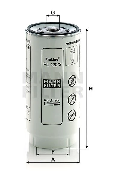 Palivový filter MANN FILTER PL 420/2 x