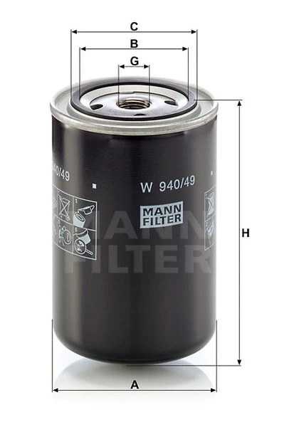 Olejový filter MANN FILTER W 940/49