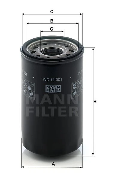 Filter hydrauliky MANN FILTER WD 11 001