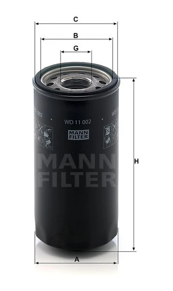Filter hydrauliky MANN FILTER WD 11 002