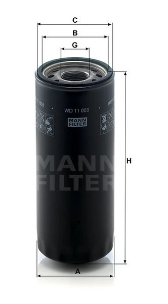 Filter hydrauliky MANN FILTER WD 11 003