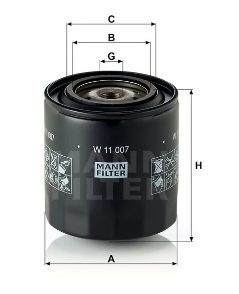 Olejový filter MANN FILTER W 11 007