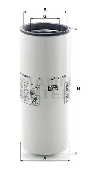 Olejový filter MANN FILTER WP 12 120/1