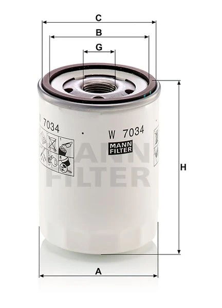 Olejový filter MANN FILTER W 7034