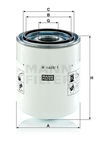 Filter hydrauliky MANN FILTER W 1428/1