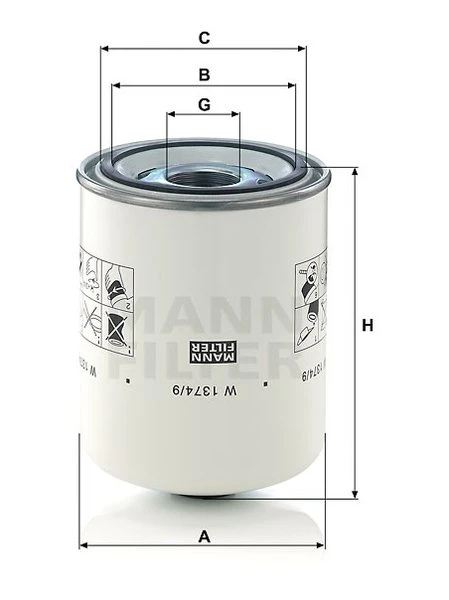 Filter hydrauliky MANN FILTER W 1374/9