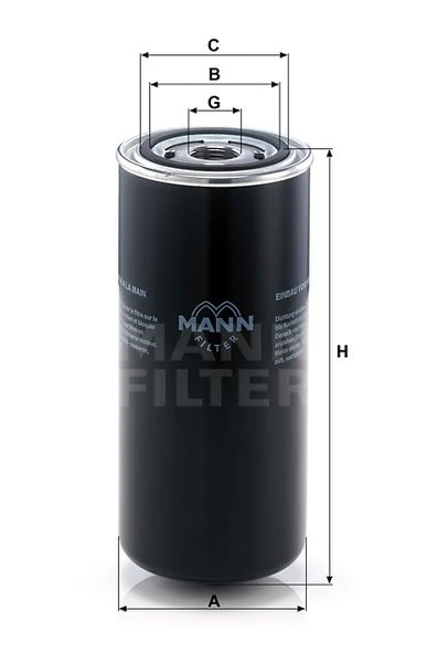 Olejový filter MANN FILTER WD 962/8