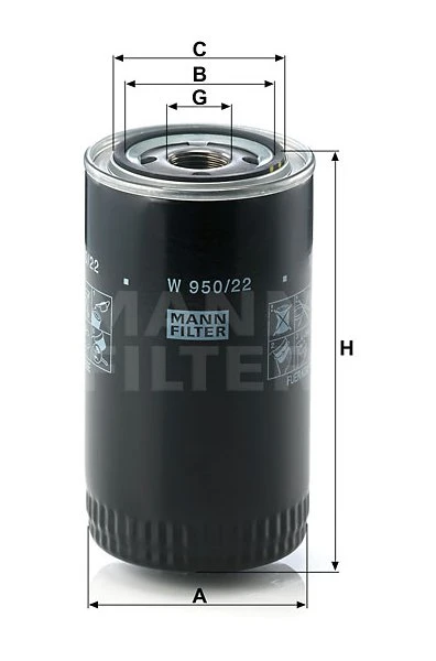 Olejový filter MANN FILTER W 950/22