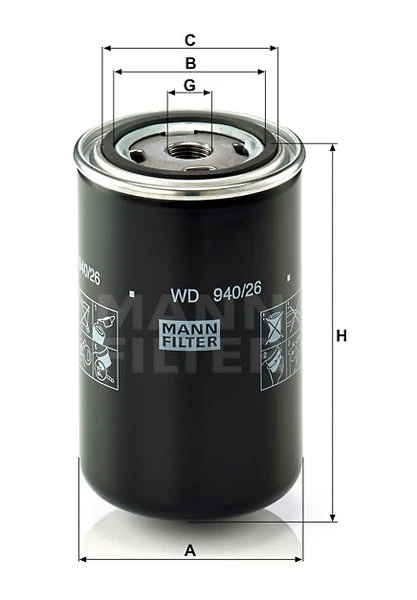 Olejový filter MANN FILTER WD 940/26
