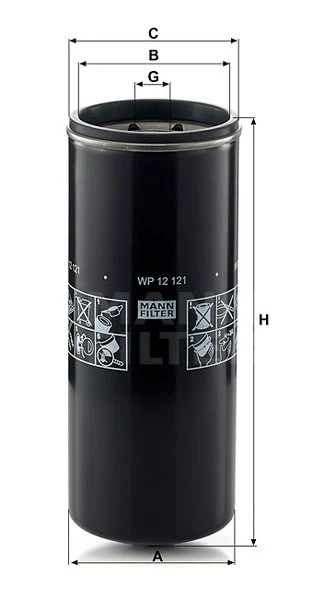 Olejový filter MANN FILTER WP 12 121
