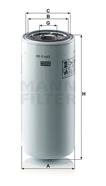Olejový filter MANN FILTER WD 13 145/3