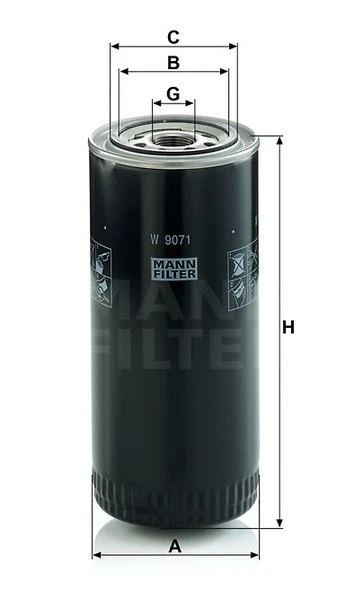 Olejový filter MANN FILTER W 9071