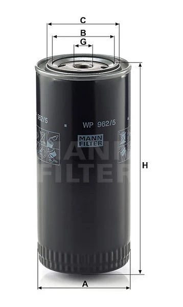 Olejový filter MANN FILTER WP 962/5