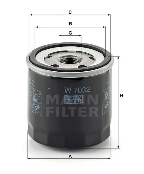 Olejový filter MANN FILTER W 7032