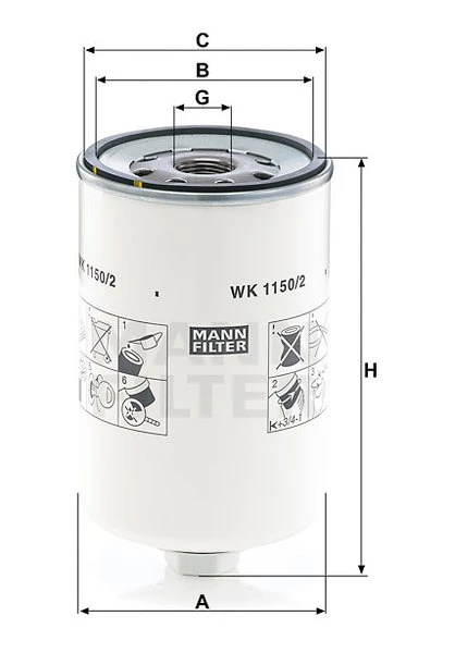 Palivový filter MANN FILTER WK 1150/2