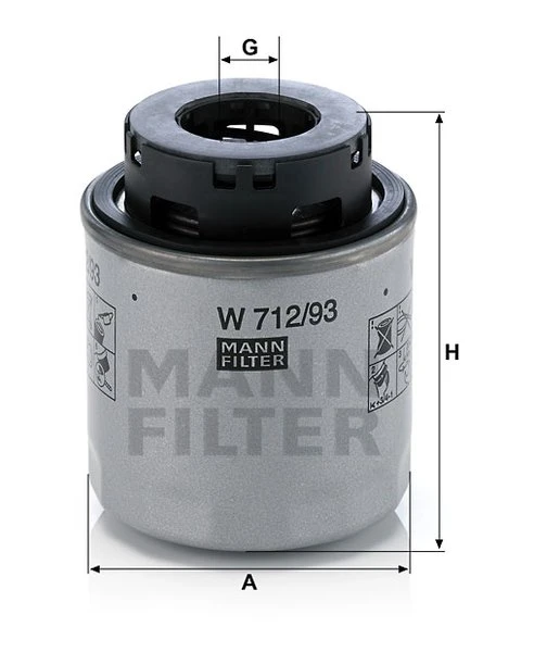 Olejový filter MANN FILTER W 712/93