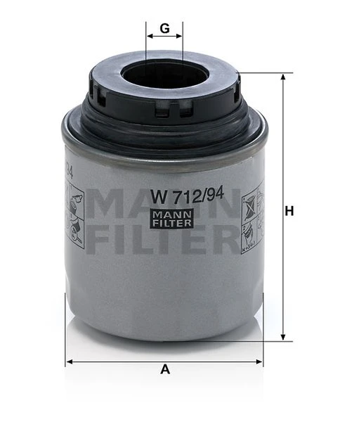 Olejový filter MANN FILTER W 712/94