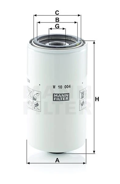Olejový filter MANN FILTER W 10 004
