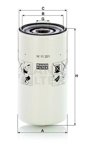 Filter hydrauliky MANN FILTER W 11 201