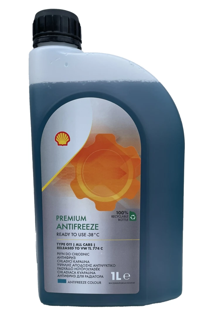 SHELL PREMIUM ANTIFREEZE - nemrznúca kvapalina, modrozelená - 1l