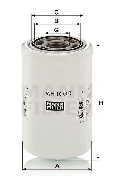 Filter hydrauliky MANN FILTER WH 10 008